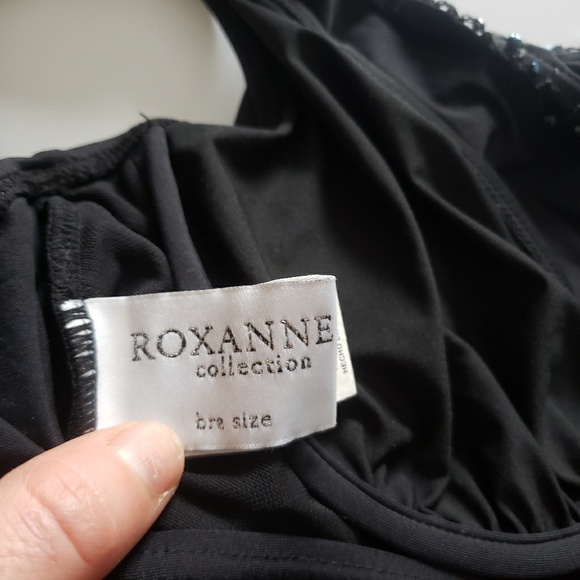 Roxanne Collection Black Beaded Bathing Suit 34C - Picture 4 of 8